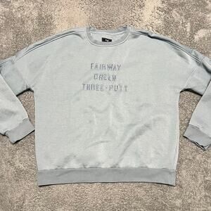 Waggle Golf Sweatshirt Mens Large Crew Neck Blue Fairway Green Three Putt